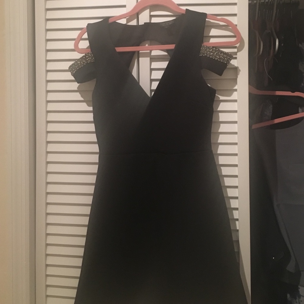 Top shop embellished shoulder dress